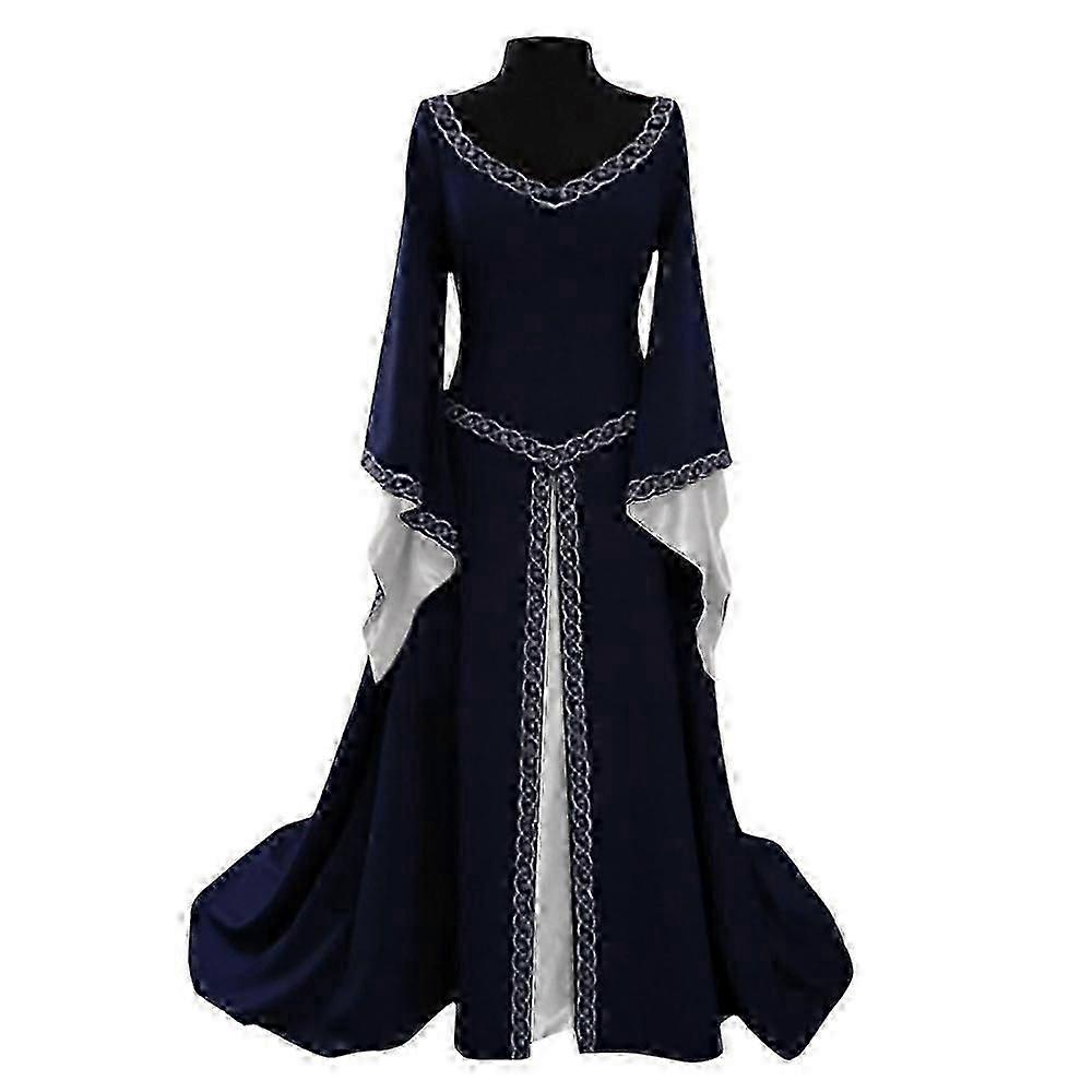 中世のヴィンテージコートドレス女性用ゴシック服長袖ロングマキシドレスガウンコスプレハロウィンゴシックコスチューム