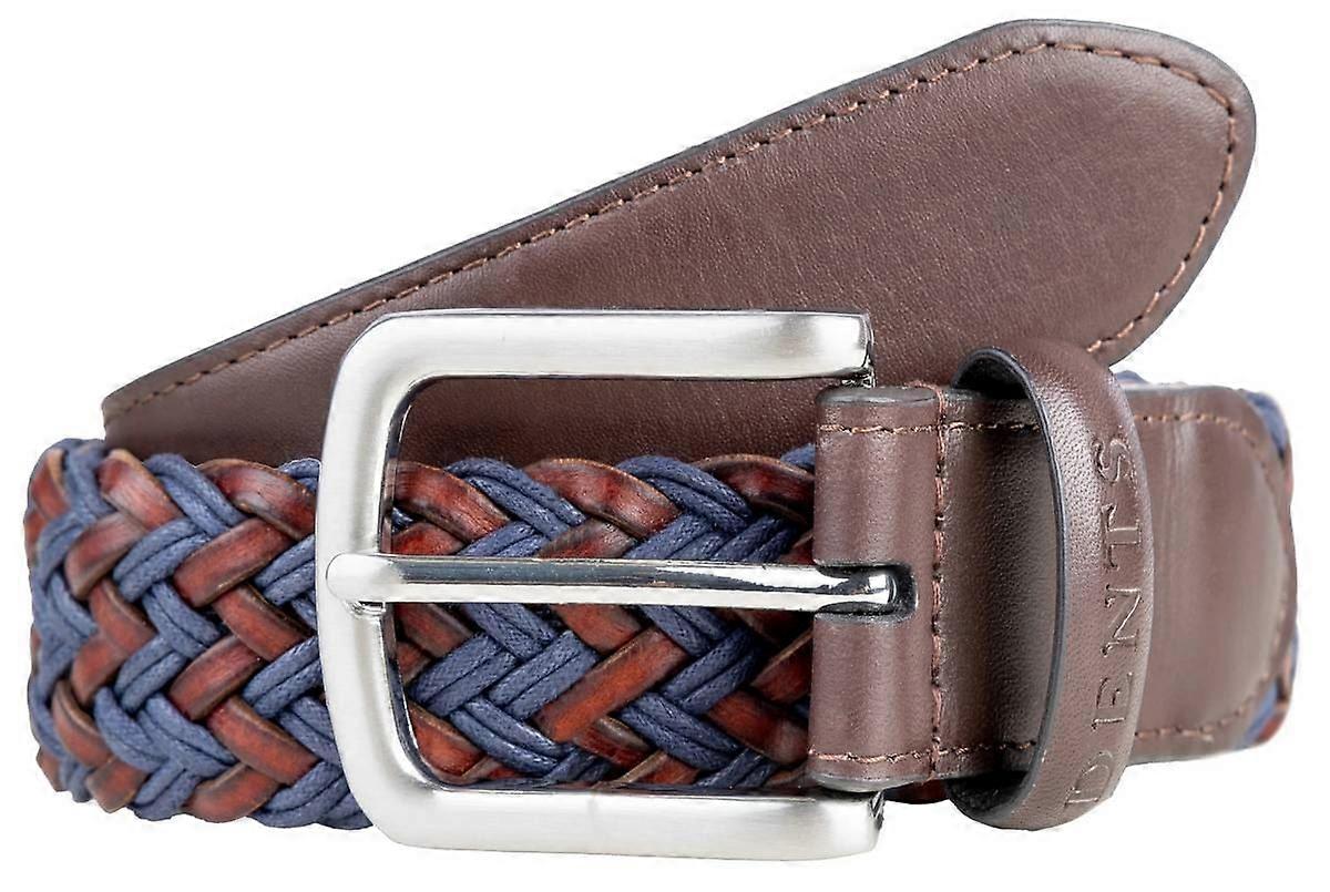 Dents Woven Leather and Cotton Belt - Blue