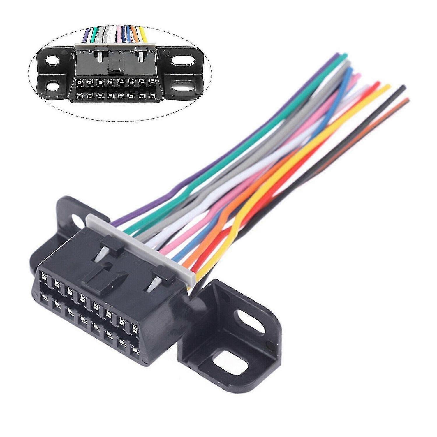 Obd2 Under Dash Mount Socket Plug Connector 16 Pin Female Open Prewired Obd