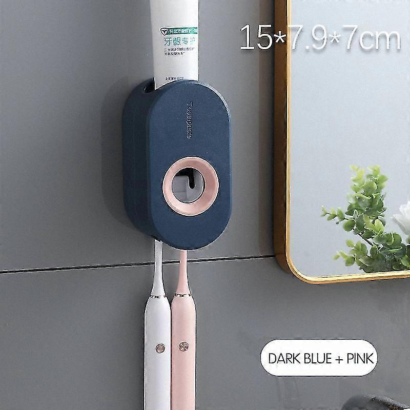 Toothbrush Holder Automatic Toothpaste Dispenser Bathroom Wall-mounted Rack