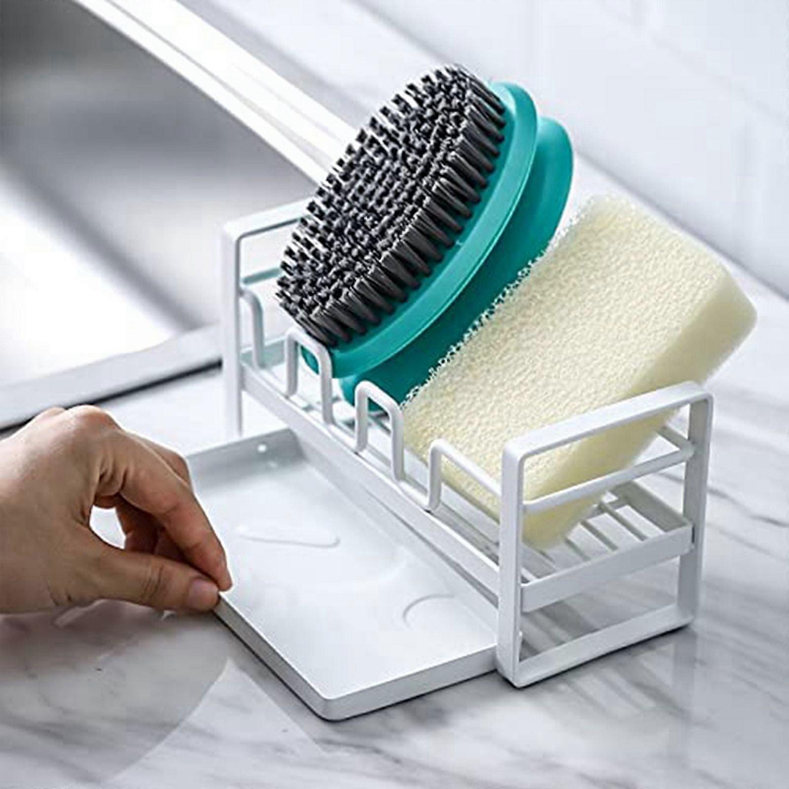 ckepdyeh Thick Sink Rag Rack Sponge Drain Rack Drainer Countertop Dish Cloth Storage Artifact