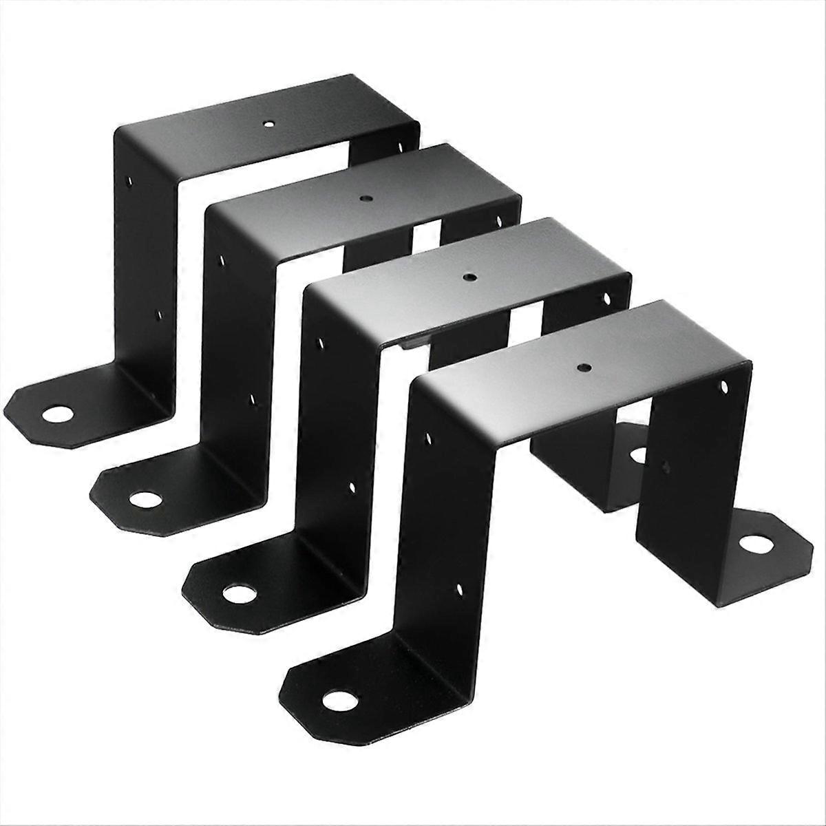 4pcs Strap Post Ties Black Deck Fence for Post U Bracket