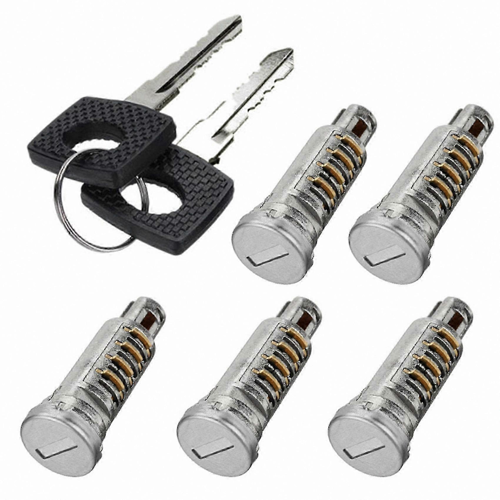 5pcs Door Lock Cylinders with 2 Keys for Van Vehicle Any Door Replacement