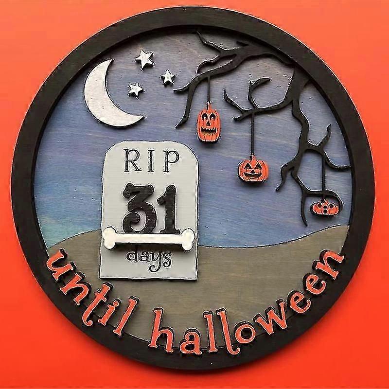 2023 Halloween αντίστροφη μέτρηση Πινακίδες και στολίδια σπιτιών Ξύλινες χειροτεχνίες Τρόμος Ατμόσφαιρα Διακόσμηση