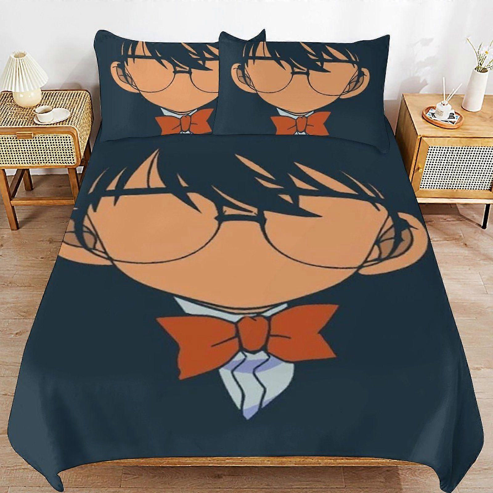 T148 Conan Edogawa Consistent Soft Layer Machine Wash Safe Threaded Finish Duvet Cover Sets Comfortable Bedding V148