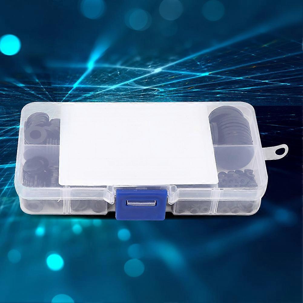 480Pcs Black Nylon Washer Gasket Flat Plain Combination Kit M2-M10 Hardware Supplies