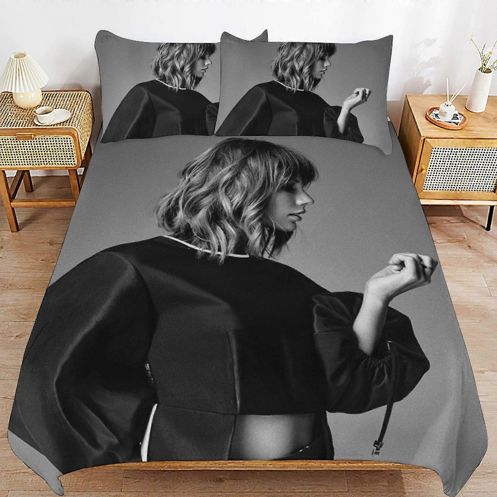 w175 Taylor Swift Bedding Solution Soft Texture Smooth Finish Cozy Zipper Duvet Cover Sets for Family Sleep m175
