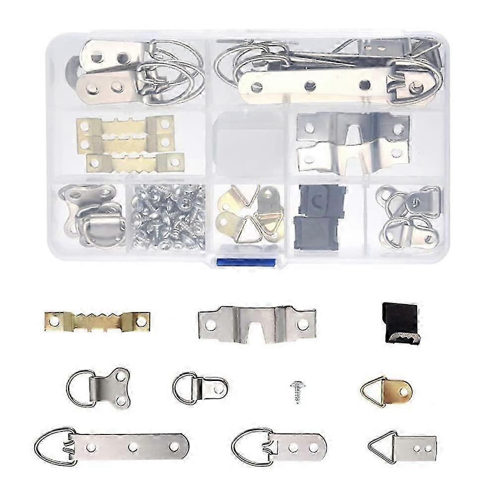 96Pcs Picture Frame Hooks with Box