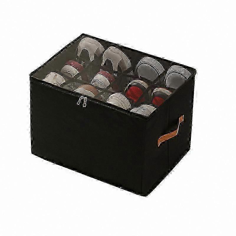 Adjustable Shoe Storage Box with Clear Lid and Foldable Design for Sneakers Loafers Sandals