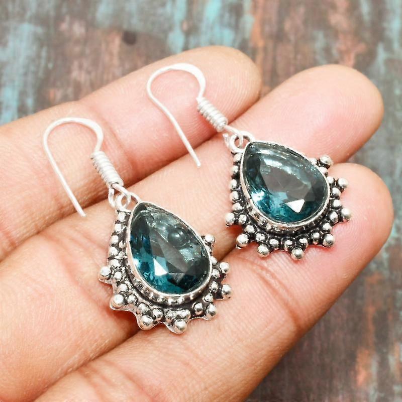 Cercei din argint 925, cuarț iolit, minunați, lucrați manual