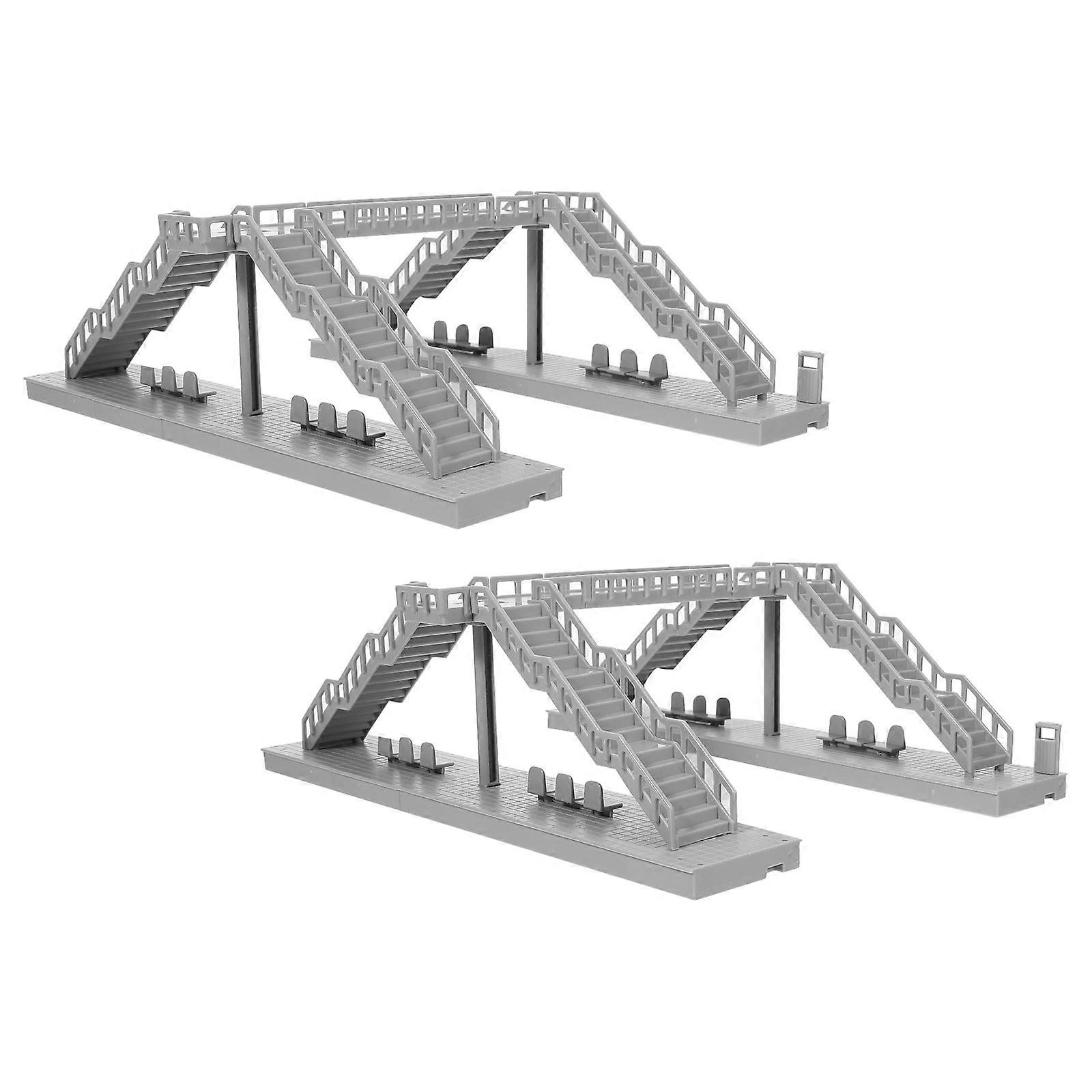Architectural Model Mini Footbridge for Railway Layout 2Pcs Building Toy