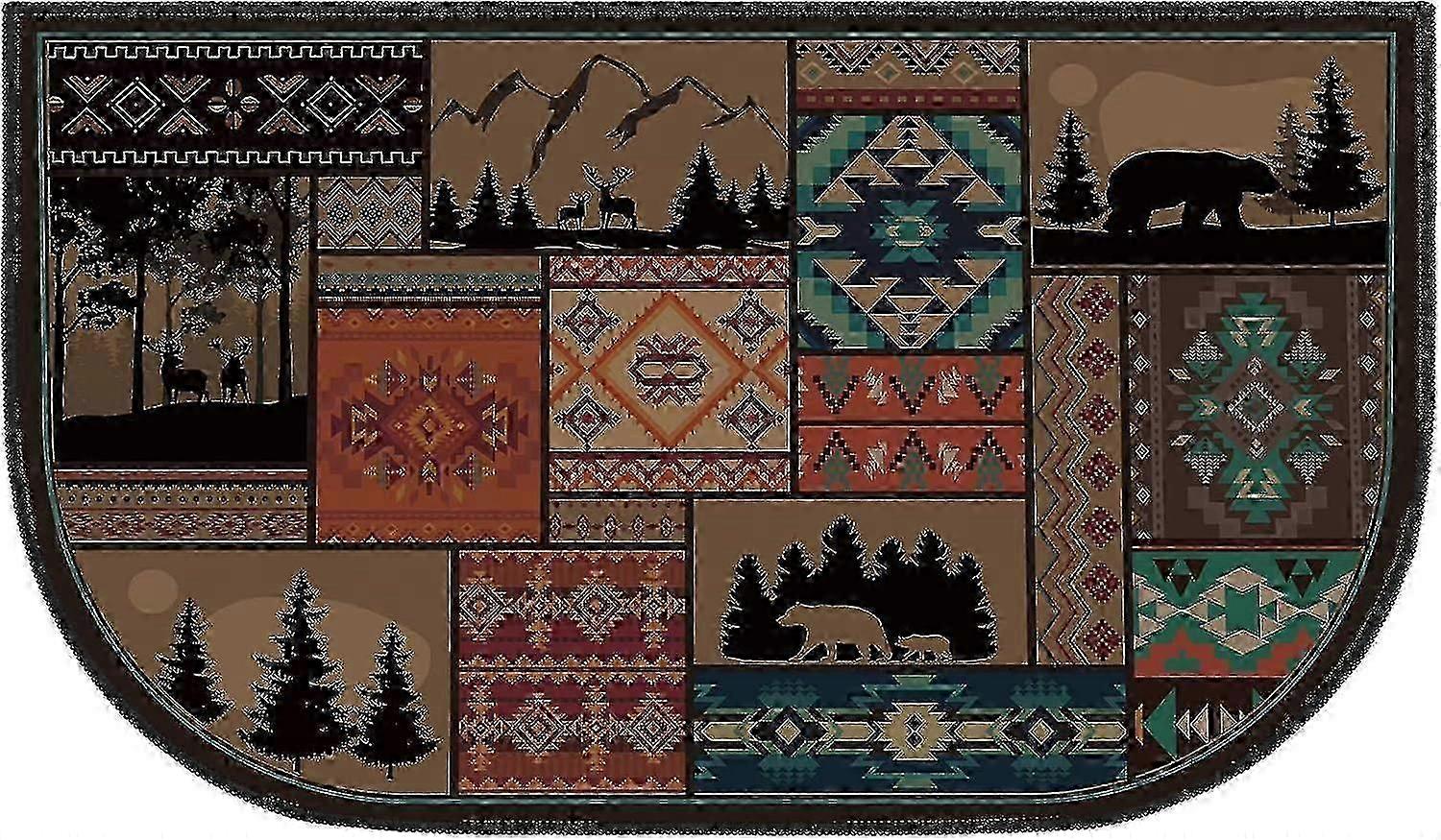 Tapis de cheminée ignifugé Southwest 25-26 (80 x 121 cm) pour cheminée, poêle à bois, cuisine, intérieur et extérieur.