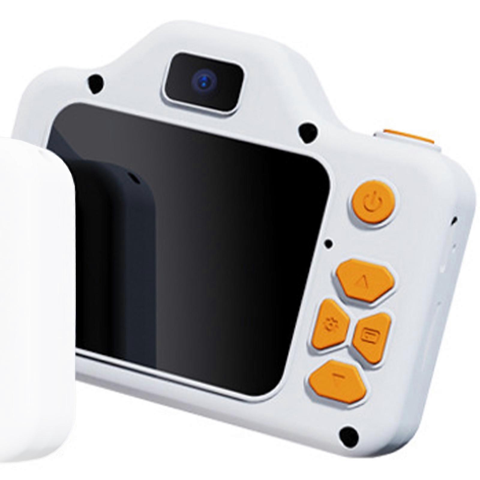 Tiny Digital Camera For Kids Thin Transportable Toy With 720P Double Lens And Constructed In Rechargeable Battery For Creative Photography  White