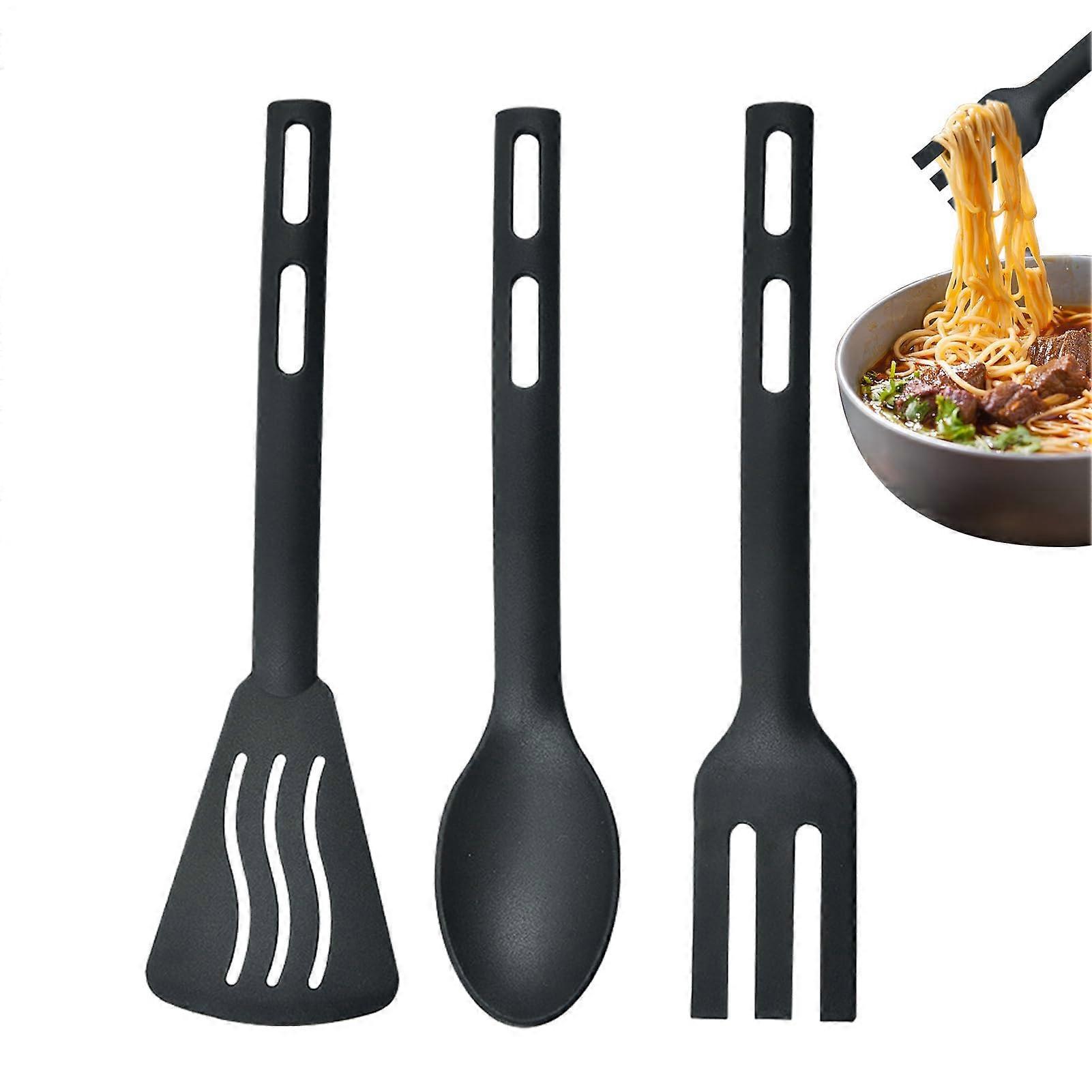 Nylon Kitchen Utensils Set with Non Stick Spatulas and Comfortable Handles for Cooking Camping Hiking Ref: 5800