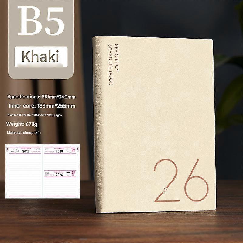 2026 B5 Timeline Daily Planner, 360 Pages Productivity Notebook, Multi-Color Options, Christmas Gift