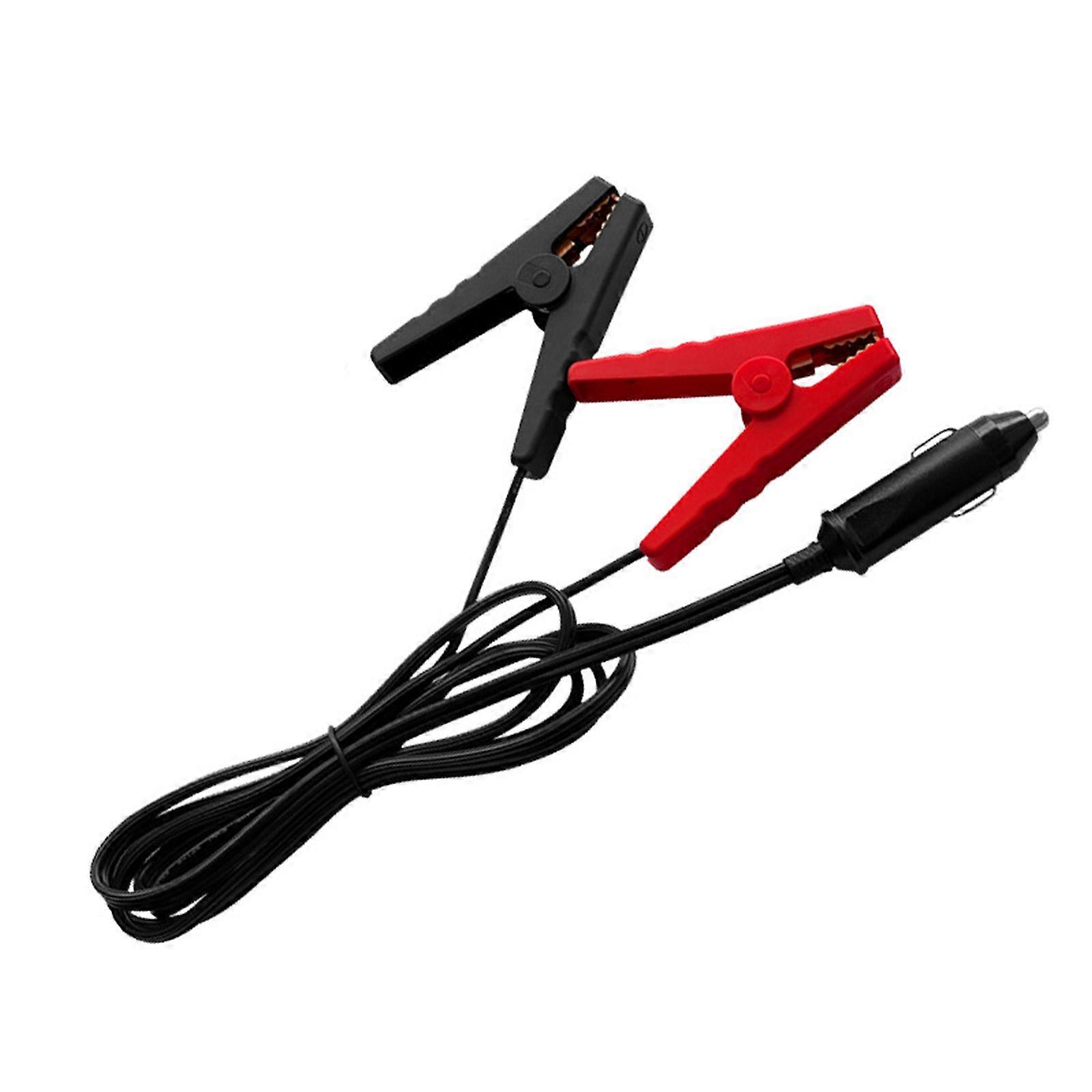 12V/24V 1 to 2 Battery Clamps to Cigarette Lighter Cable Splitters Adapters Car Extension Cord for Vehicle Electronics Multicolor