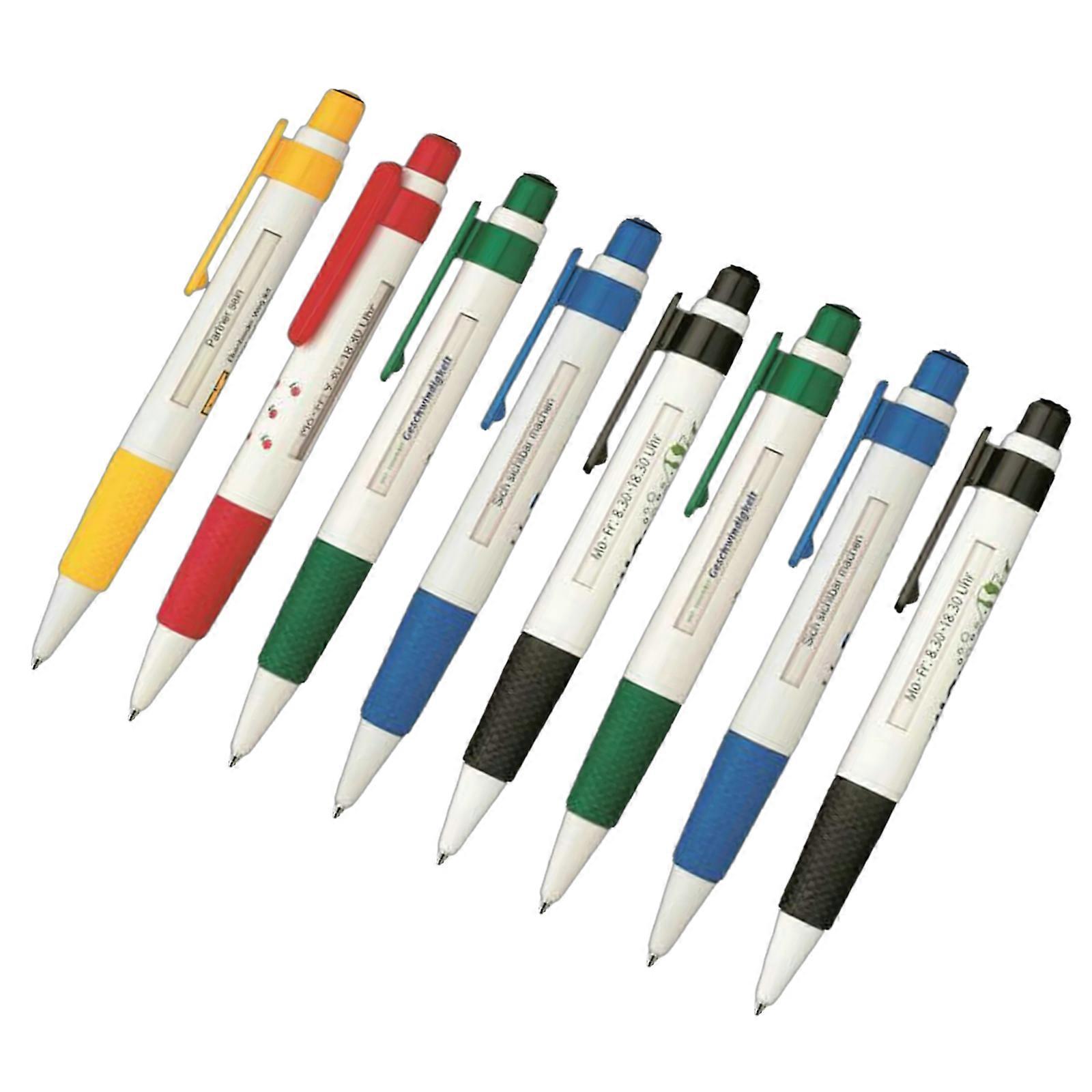 8Pcs Retractable Ballpoint Pen with Scroll Message Window Office Signing Pen Retractable Ballpoint Pen Write Smoohtly Multicolor