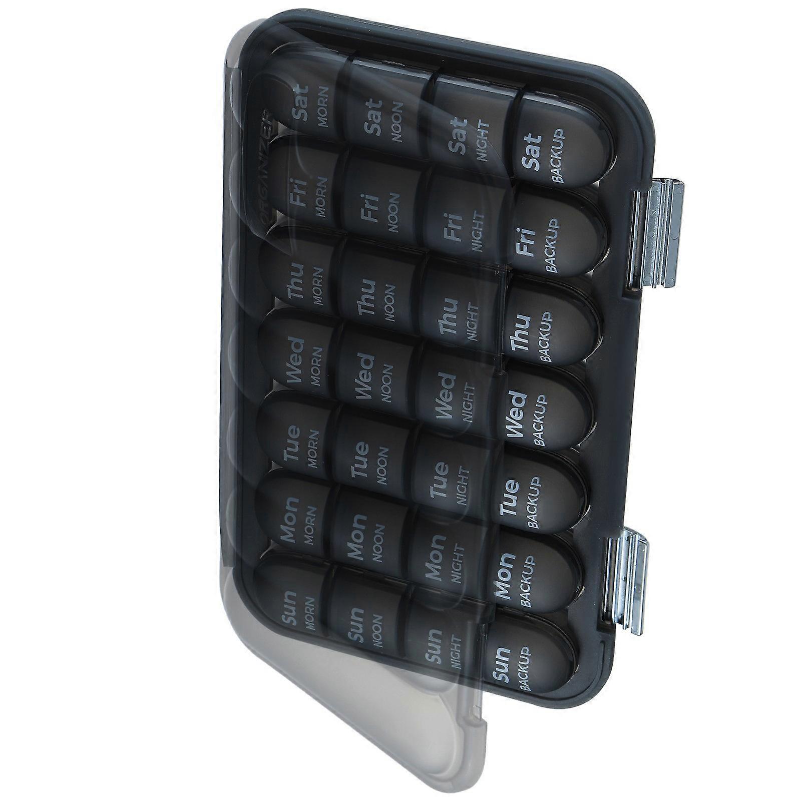 7 Section Pills Box Compact Portable Design Leakproof Tablets Organizers For Home Office Travel Essential Multicolor