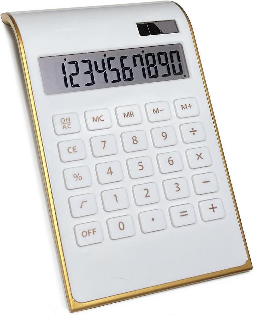 Calculator, Slim Elegant Design, Office/home Electronics, Dual Powered Desktop Calculator, Solar Power, 10 Digits, Tilted Lcd Display, Inc WYL