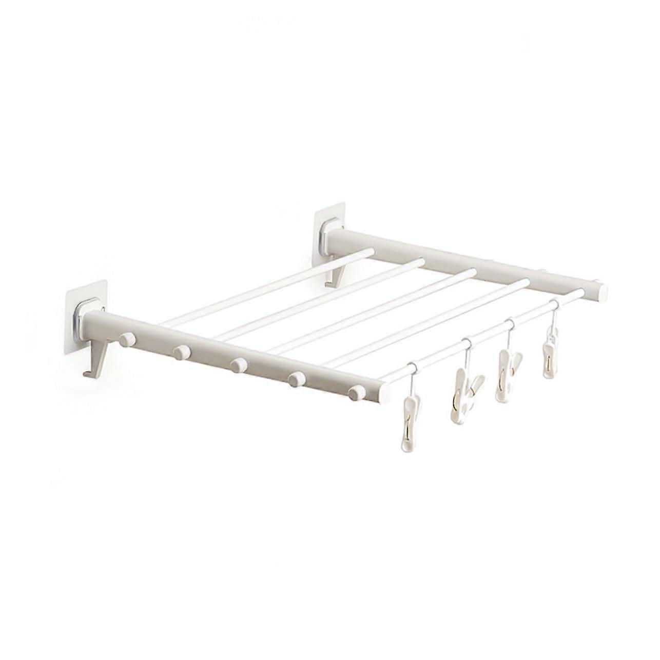 Telescopic Foldable Laundry Drying Rack Wall Mounted Extendable Clothes Hanger for Indoor Outdoor Sweaters