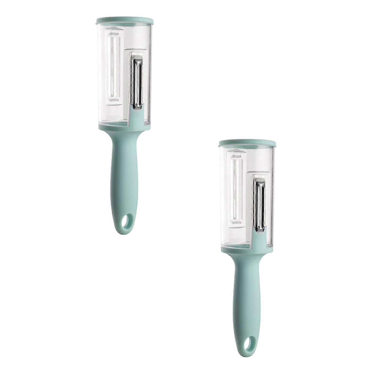 Functional Storage Type Peeler Fish Scale Planer Household Splash Proof Fruit And Vegetable Peeler With Cylindrical Storage Type Scraper *2PCS