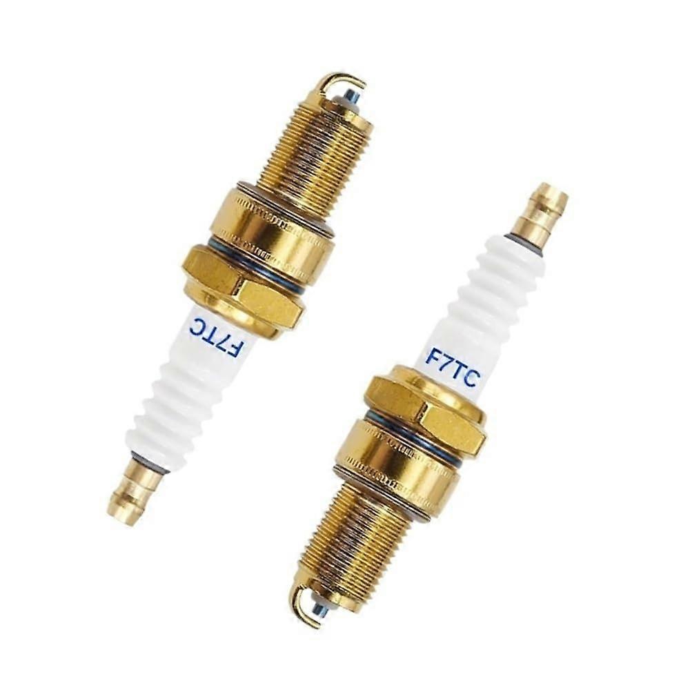 2pcs F7TC Spark Plugs for 4 Stroke Small Engines, Improved Performance and Reliable Ignition