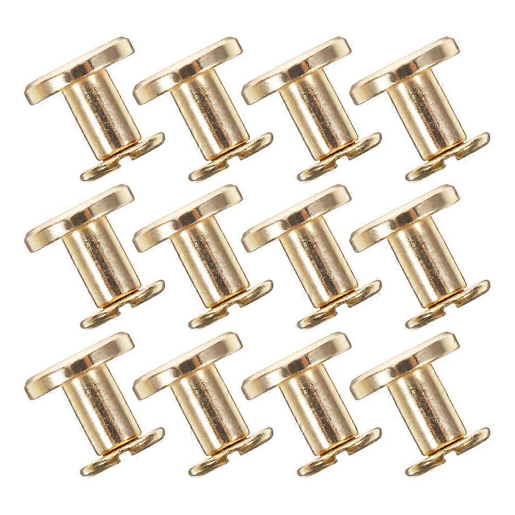 Binding Screws Zinc Alloy for Handbook Fastening 12Pcs Golden Binding Set