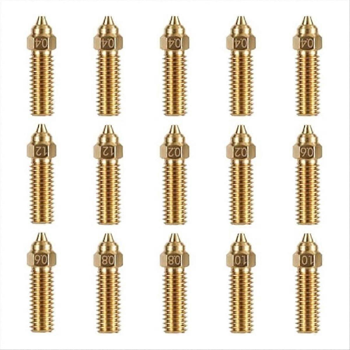 15Pcs Brass Nozzles Kit, K1 Nozzle Kit for 3D Printer Nozzle Kit