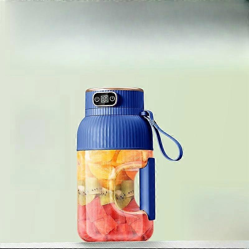 Portable Smoothie Blender Cup with Digital Display for Shakes, Juices, Fruits and Vegetables Travel (Blue)