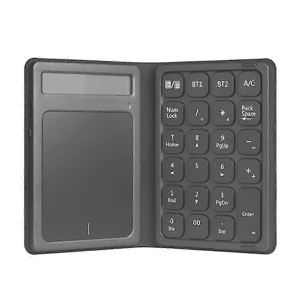 Foldable Bluetooth keyboard with numeric keypad and touchpad