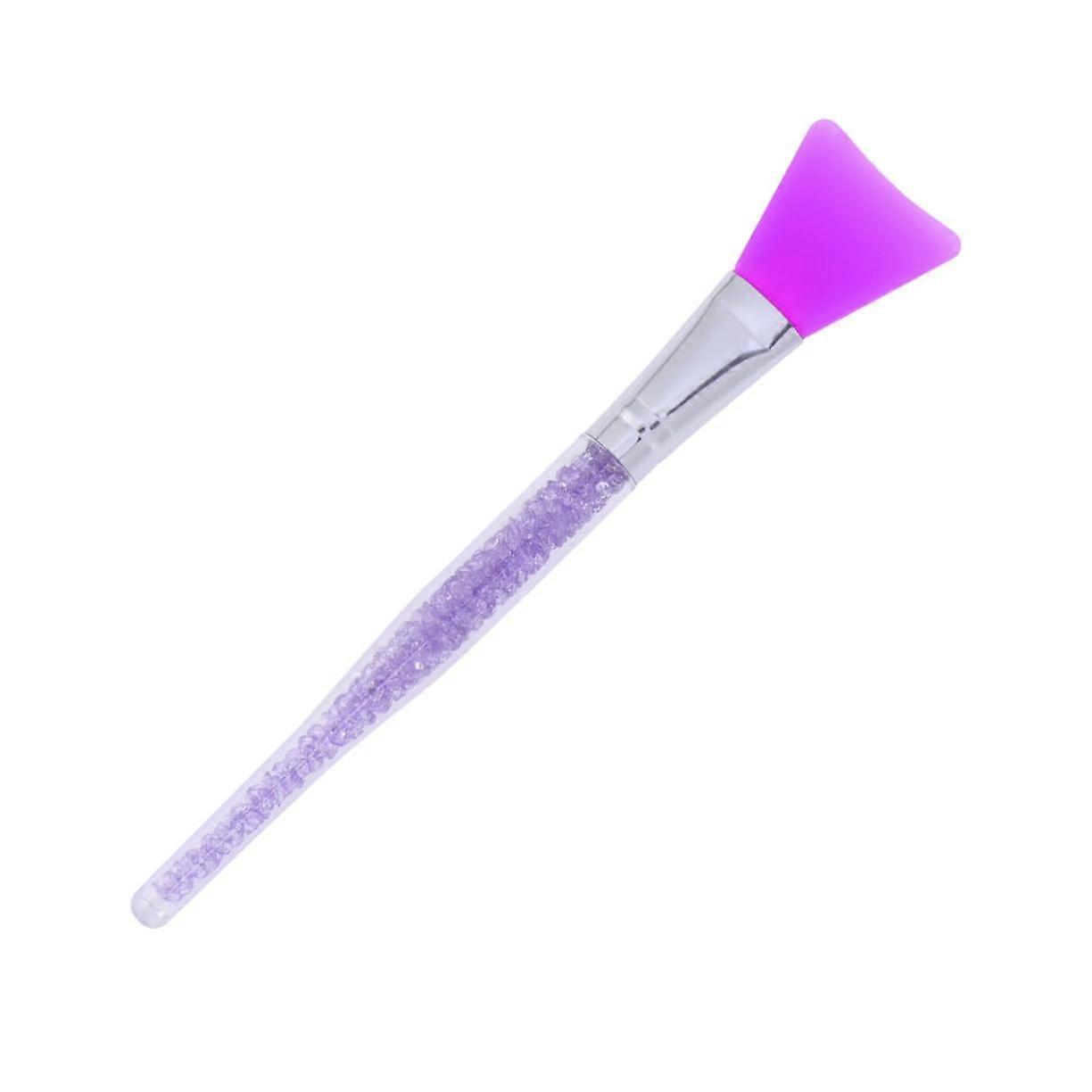 Professional Silicone Facial Mask Brush with Purple Crystal Handle for Even and Hygienic Application