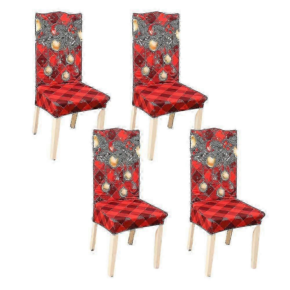 4-piece printed chair protector set, removable and washablestyle 2