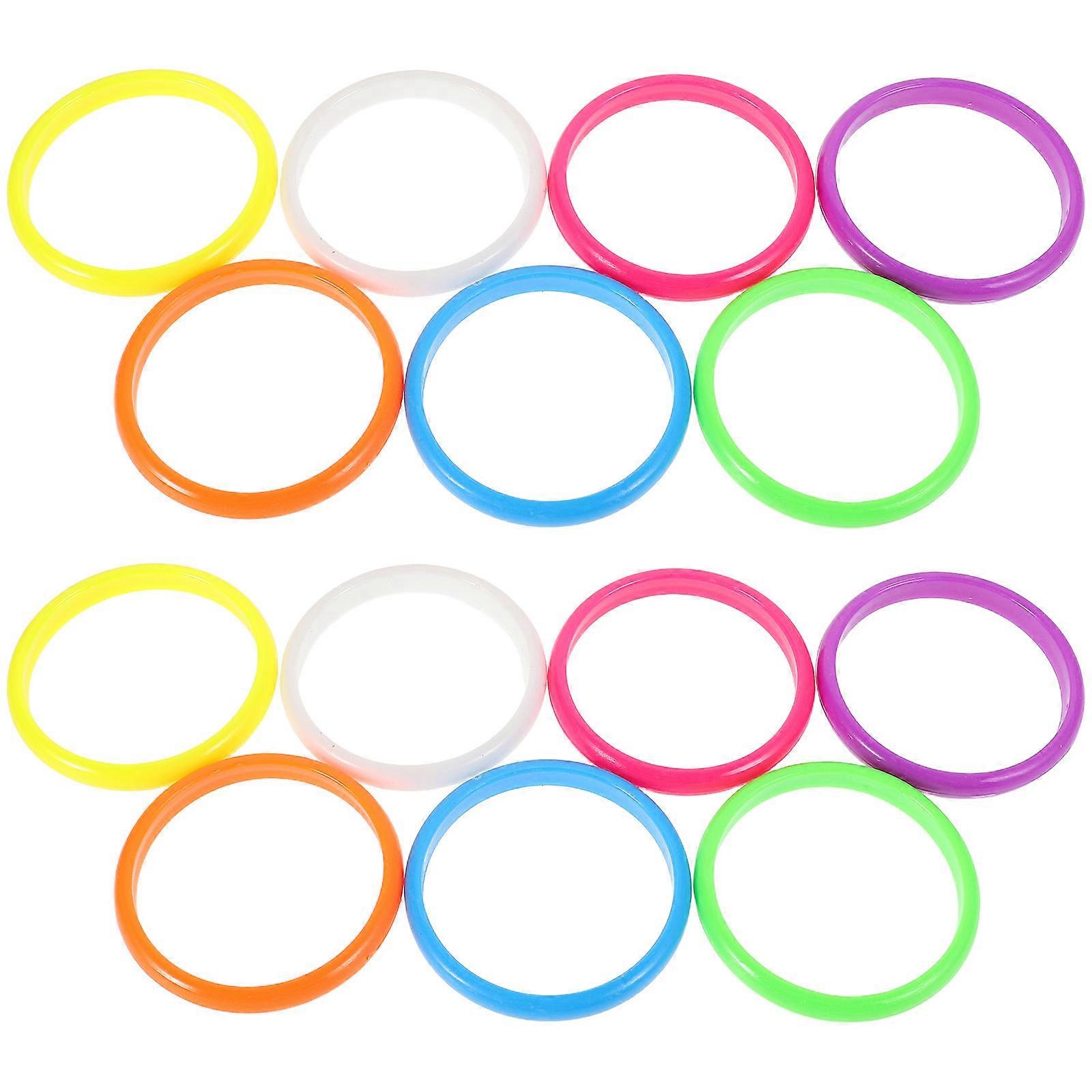 Women Rave Candy Bracelets Colorful Plastic Bangle Bracelets 14Pcs