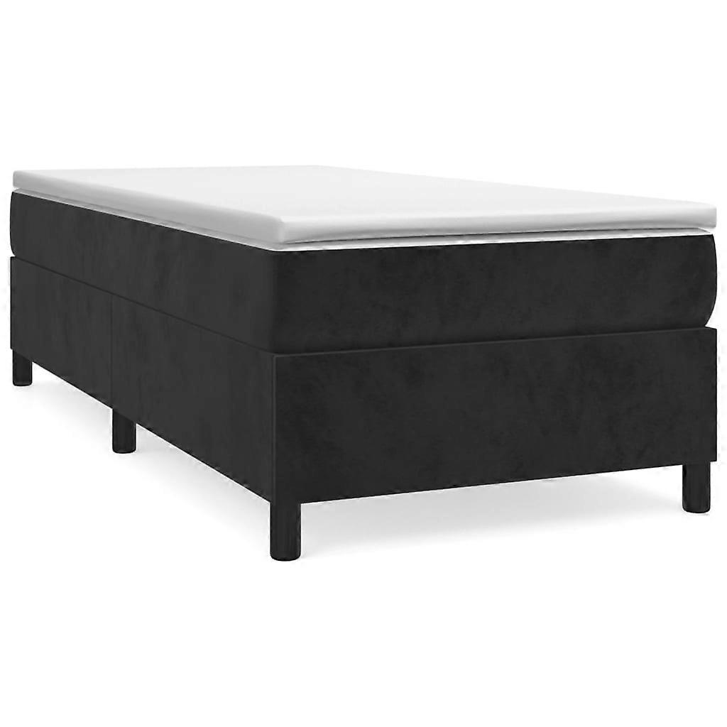 Box Spring Bed Frame Black 107X203 Cm King Single Size Velvet King Single Bed Frames