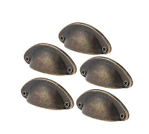 Furniture handle 5 pieces iron shell handle semi-circle handle with screw retro handle semi-circle handle 50*20mm green bronze