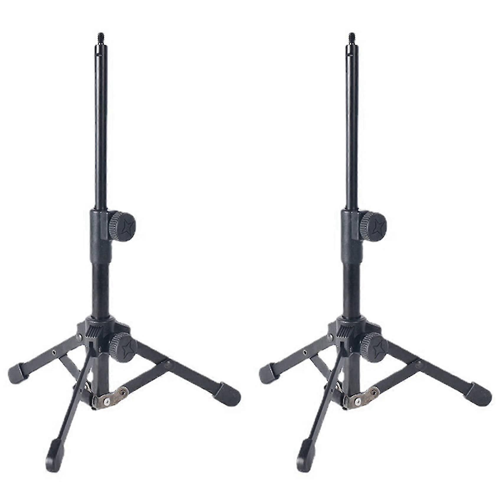 Mini Table Tripod Microphone Holder 2-Pack With 1/4-Inch Thread For Meetings Lectures Speeches Presentations