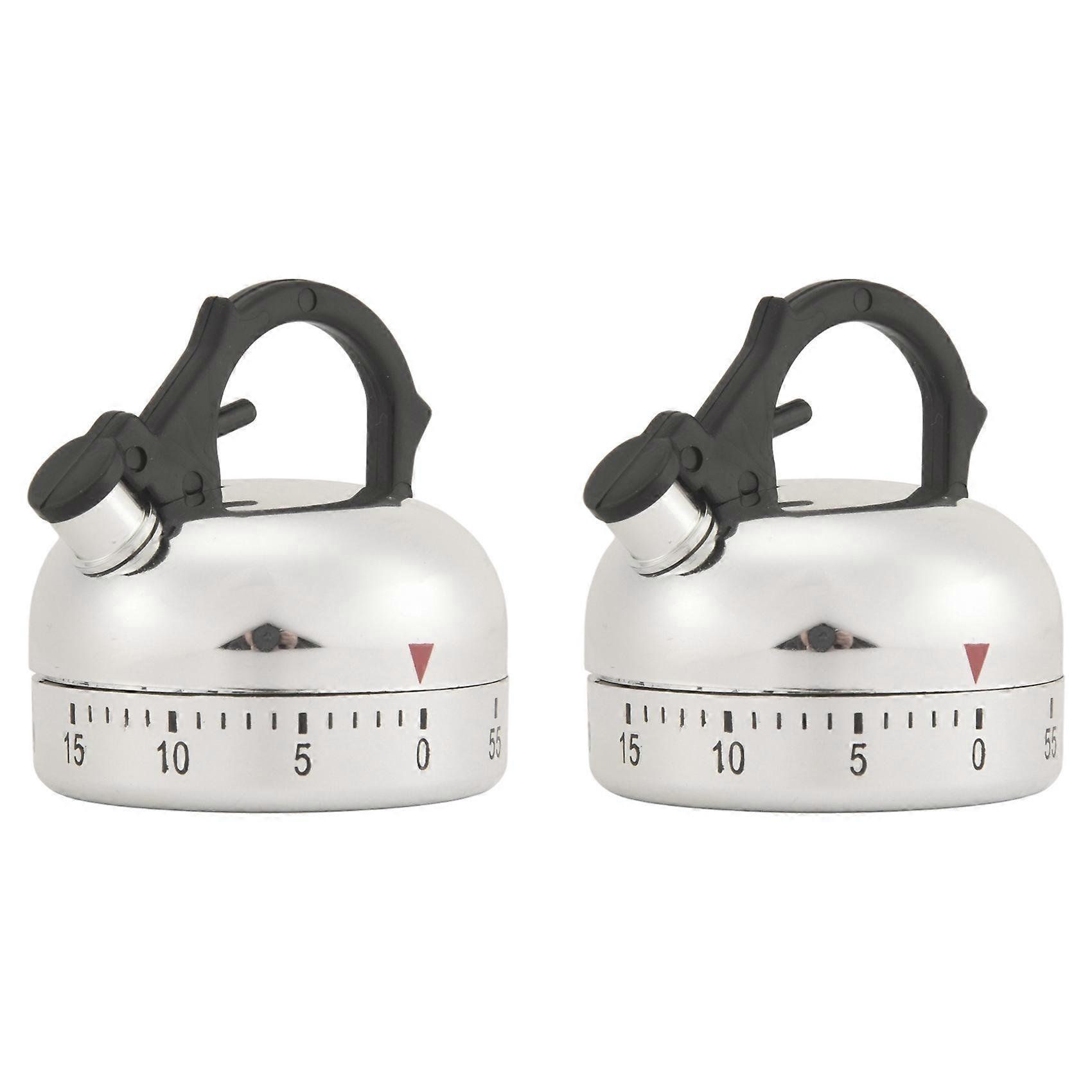 2X 60 Minute Counting Teapot Shaped Kitchen Cooking Alarm Clock Timer Mechanical