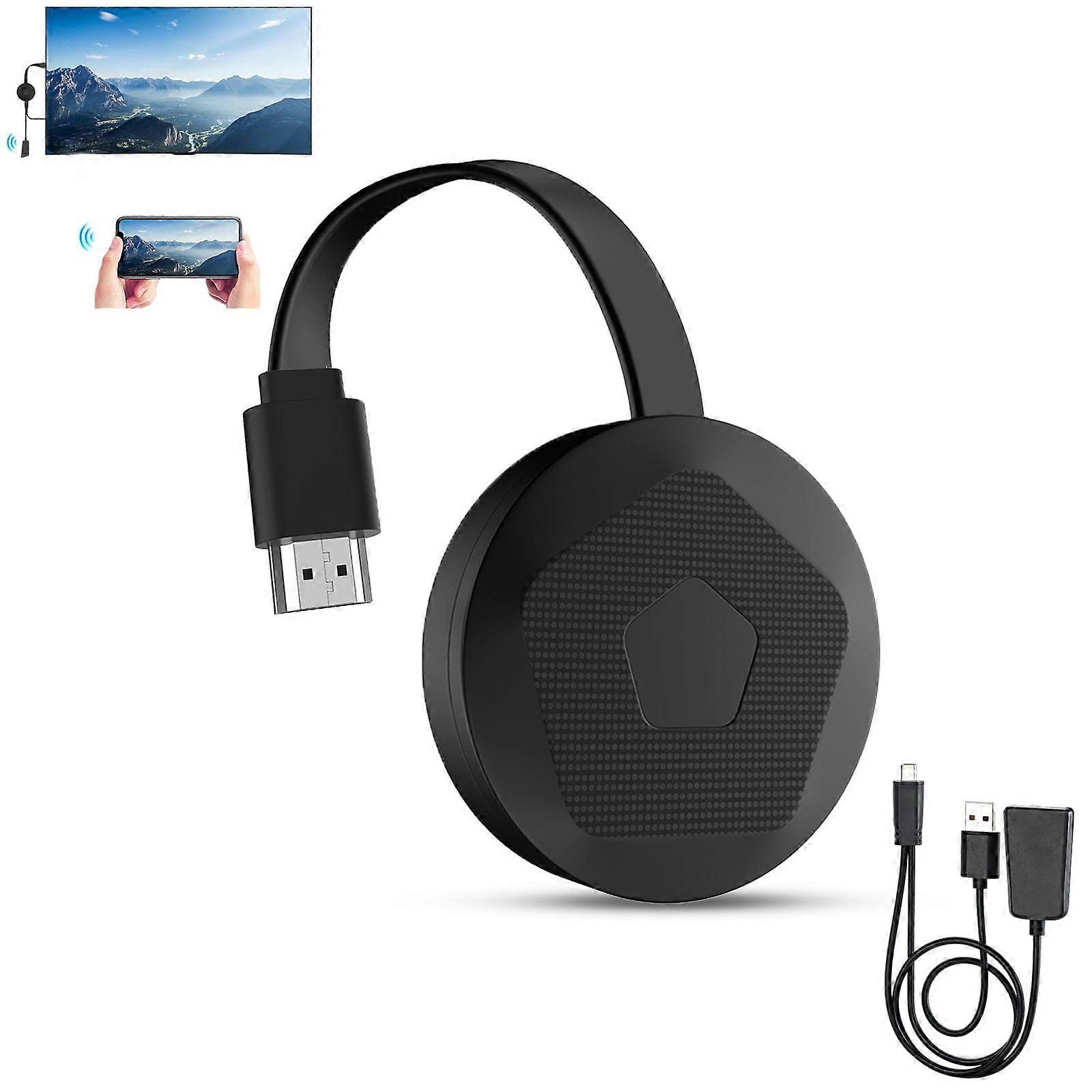 Wireless HDMI Display Adapter 4K UHD Dual Band WiFi Miracast Dongle No App for TV and Projector