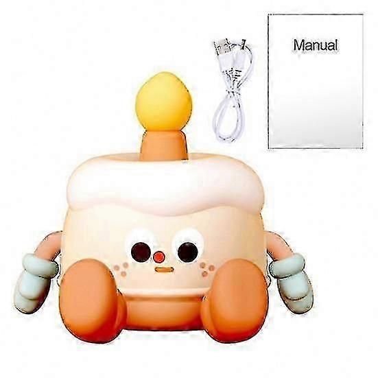 Dimmable LED Night Light Timer Function Flicker-Free Soft Glow Cake Design Bedside Table Decorative Lamp