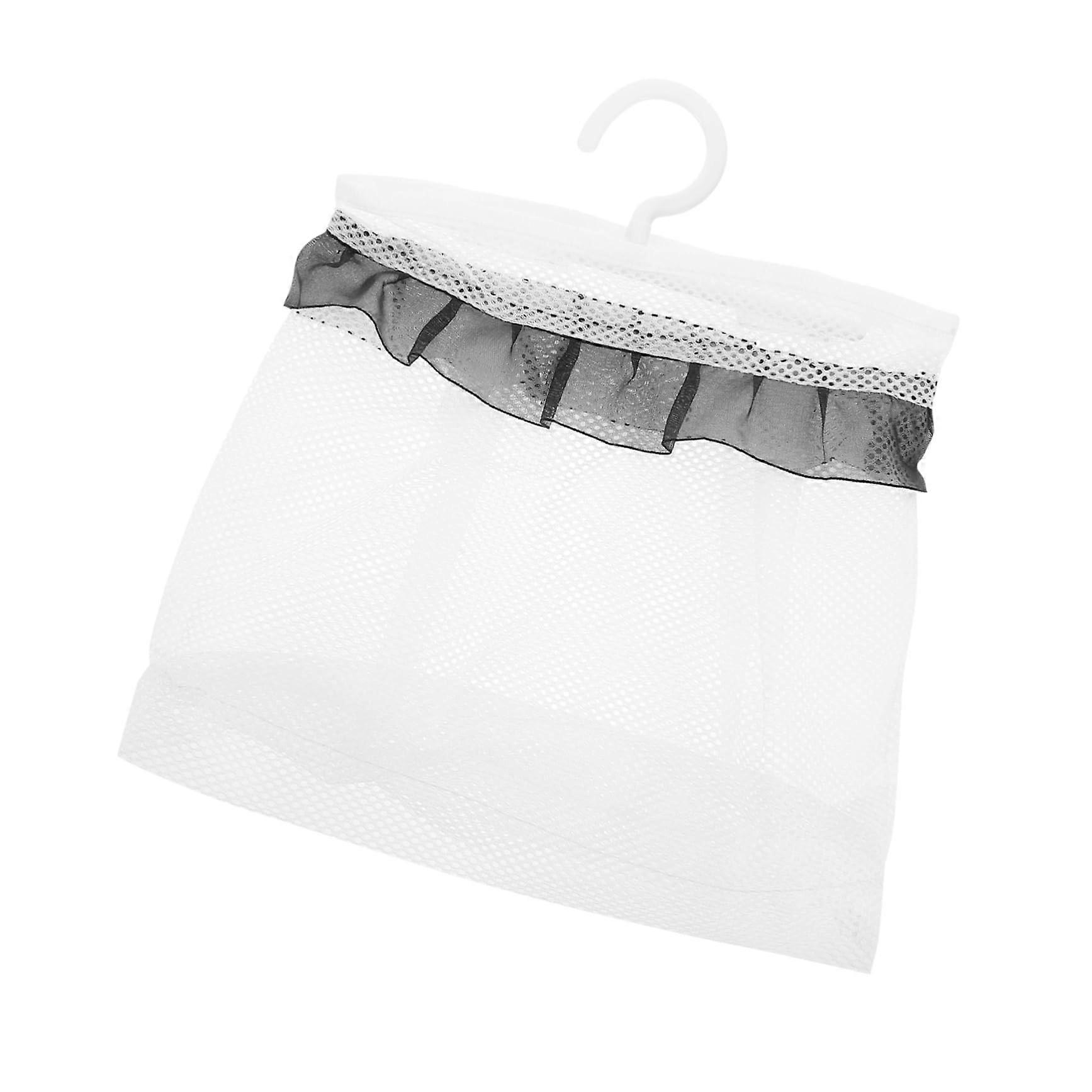 Mesh Laundry Bag with Large Opening, Foldable Hanging Storage for Clothespins, Bathroom and Kitchen