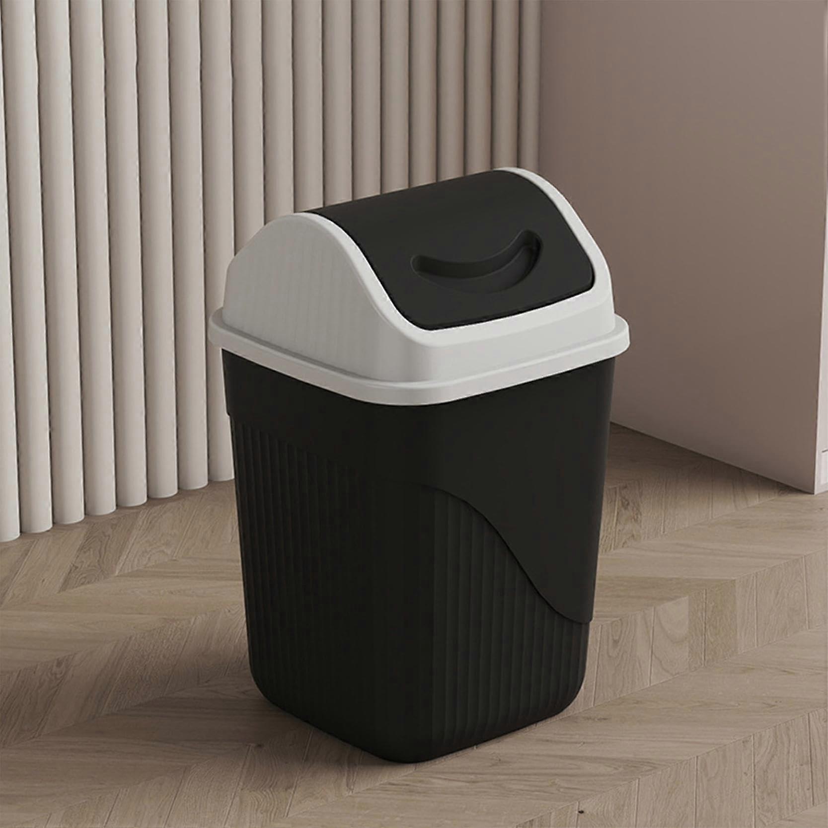 Small Trash Can with Lid, Odor Control Swing Lid, SpaceSaving for Bathroom Bedroom Office