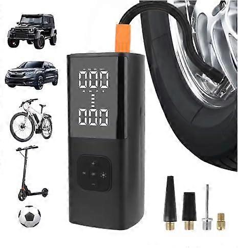 Portable Tire Inflator Cordless Air Compressor UltraFast Inflation Rapid Charging LED Light for Car and Motorcycle