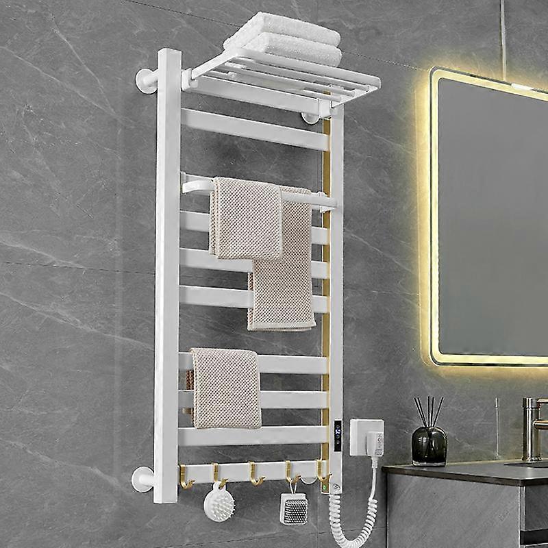 Smart Touchscreen Display Electric Heated Towel Rack Bathroom Drying Rack