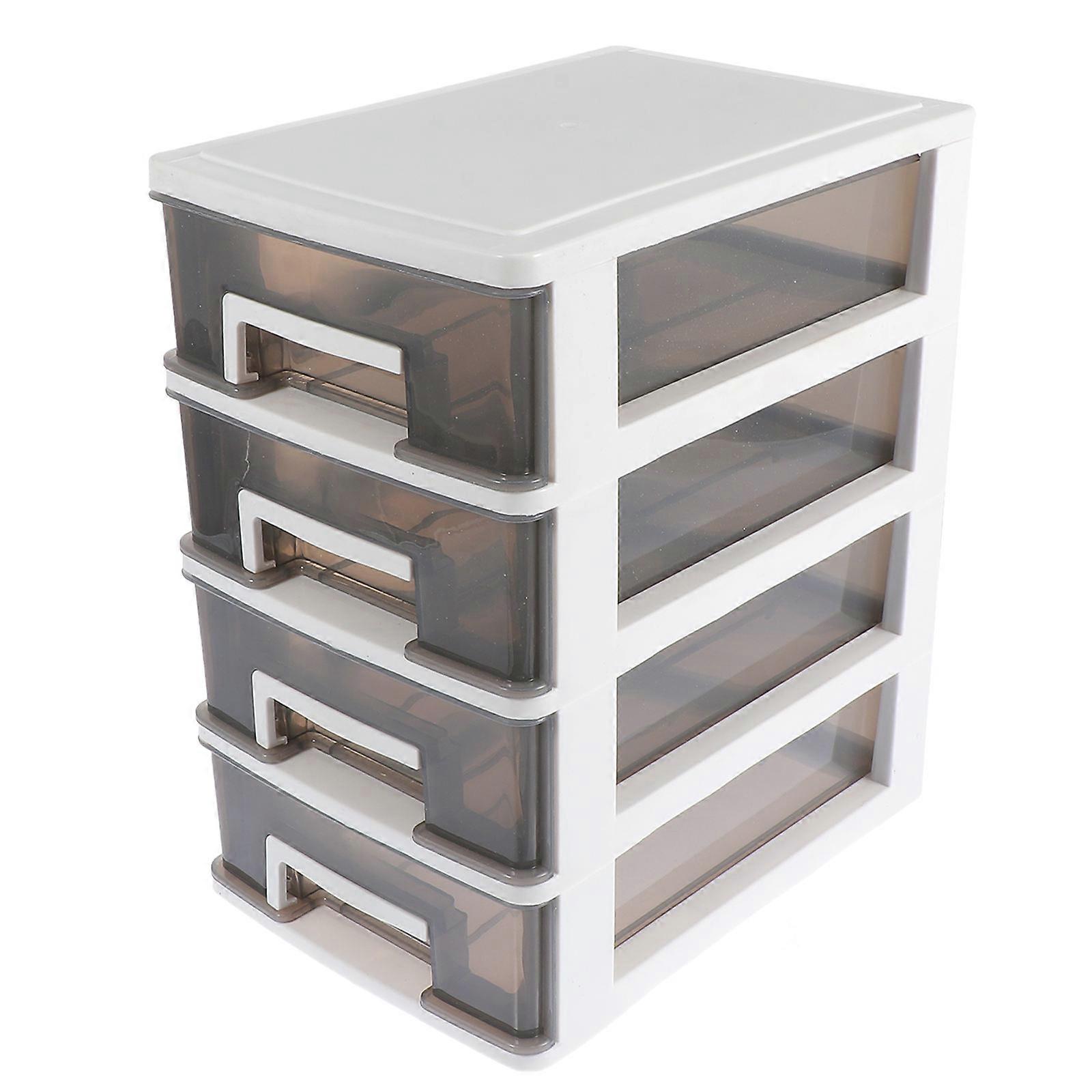 Drawer Type Box Transparent Storage Container Desktop Accessories 25.2X21.7X15cm Storage 1Set