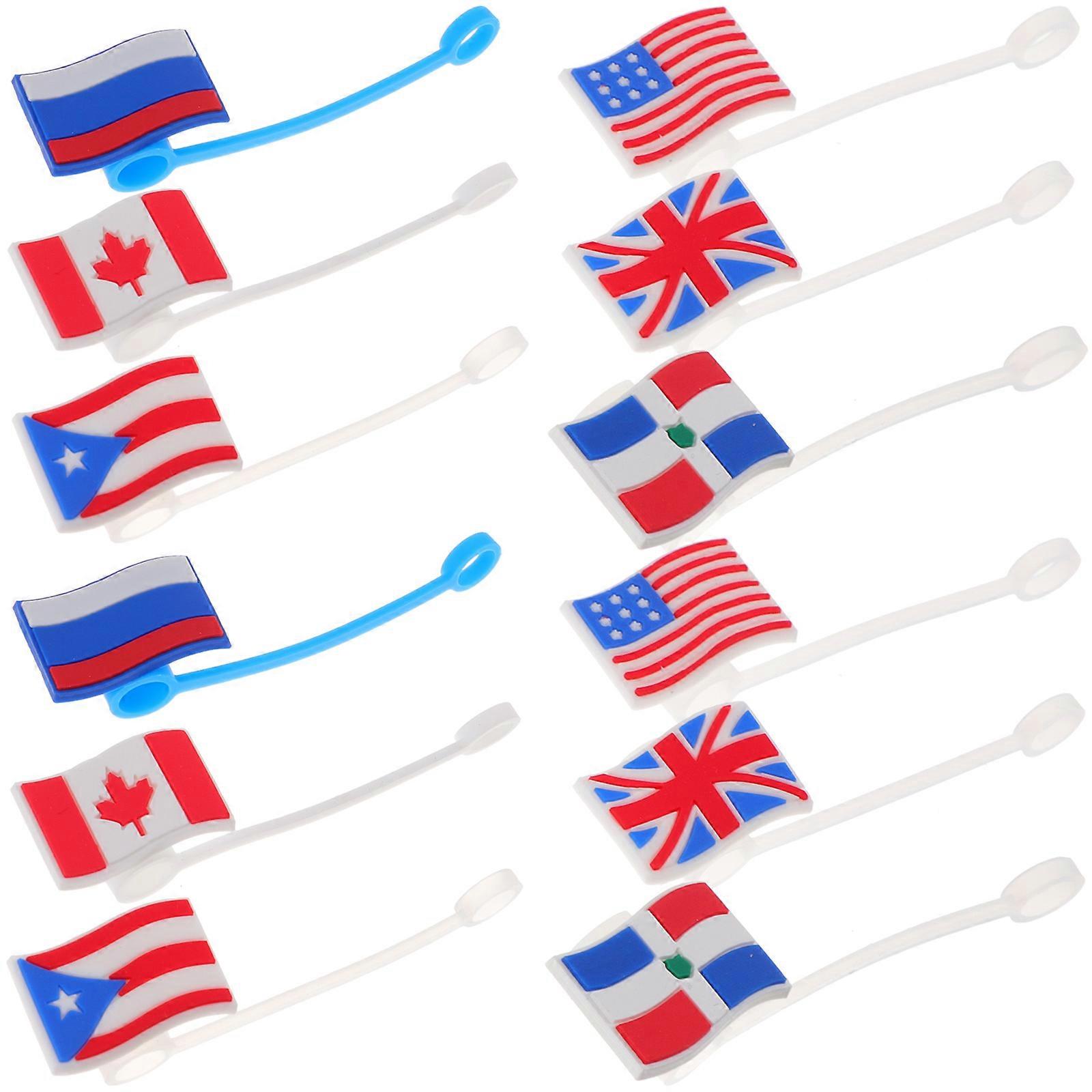 Straw Caps Silicone Straw Covers for Drinking 12Pcs Reusable Beverage Straws
