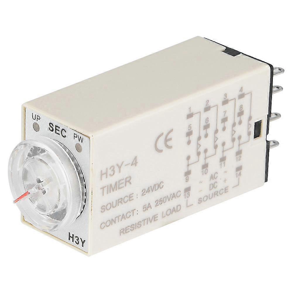 25-26 H3Y-4 Time Relay Pointer Control Delay Timer Control Switch 14-Pin 24VDC (60S)
