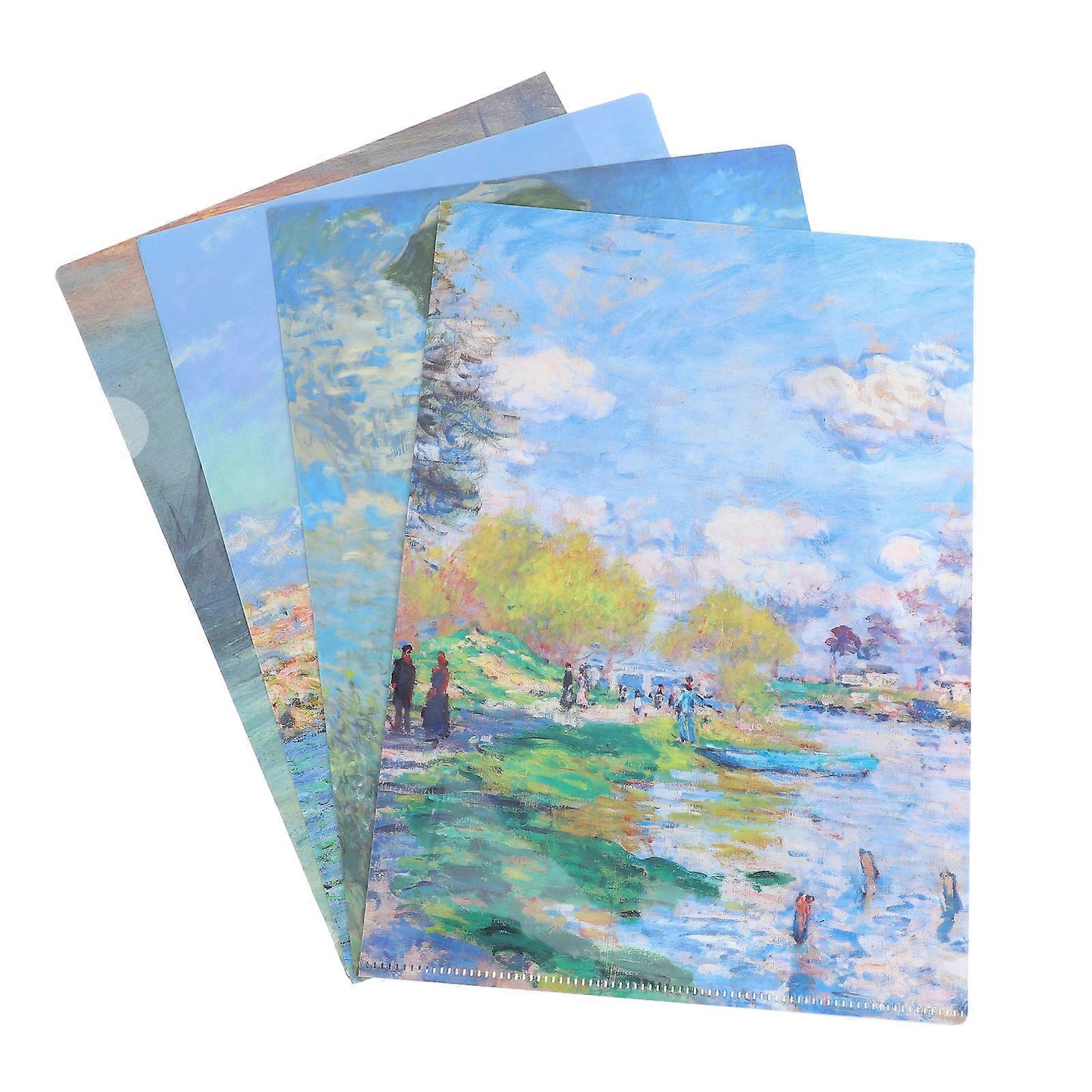 Document Folder Multipurpose File Folder for Storage Use 4Pcs Sky-Blue