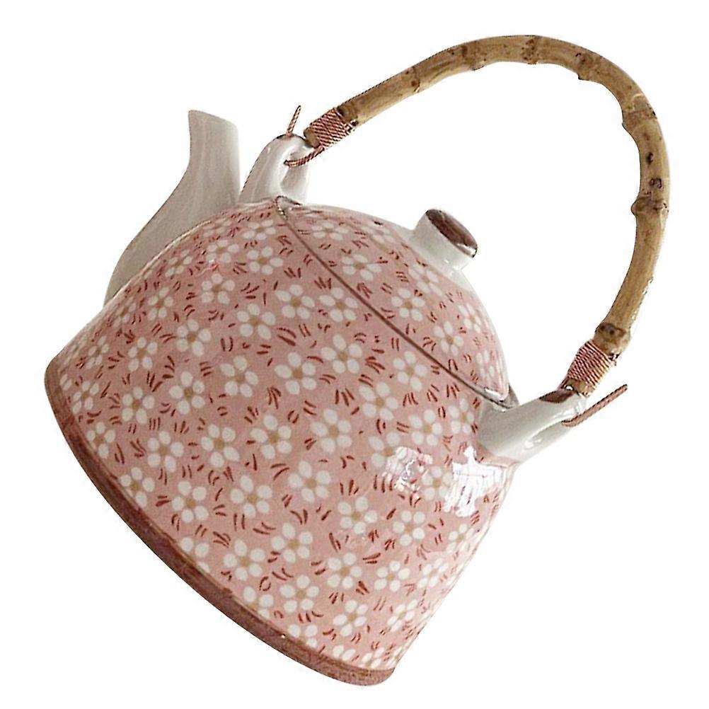 Mini Ceramic Tea Kettle Pink Porcelain Pot for Brewing Tea 3Pcs