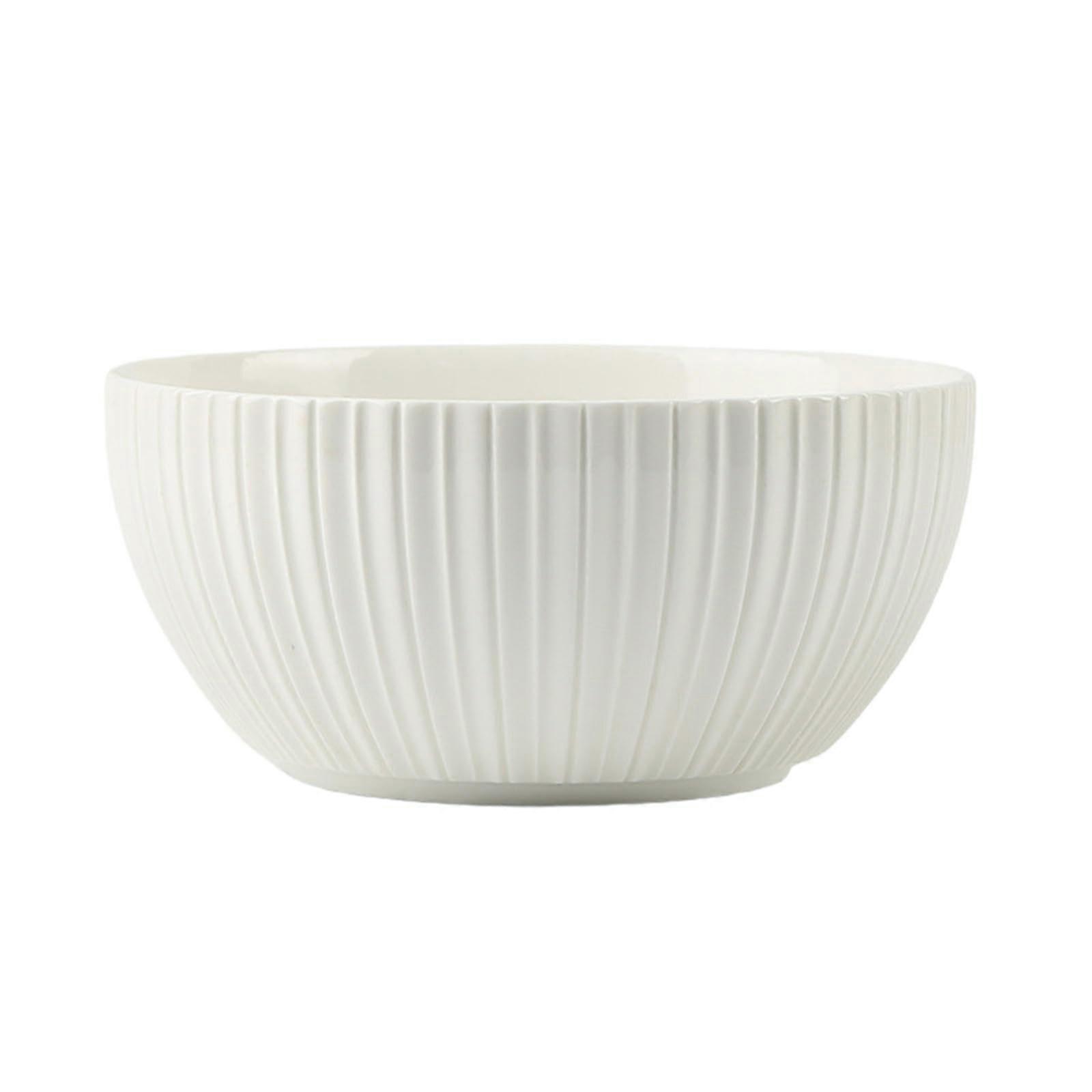 Ceramic Soup Bowl Solid Color Relief Design Microwave Dishwasher Safe  Temp Resistant