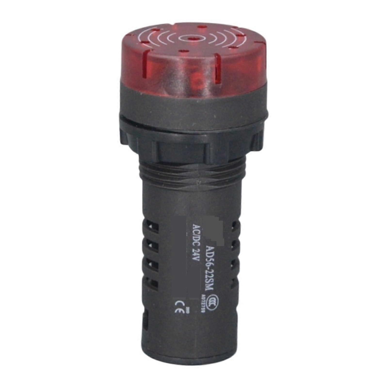 Industrial Warning Buzzer 24V with LED Light, 22mm Panel Mount Alarm Chime